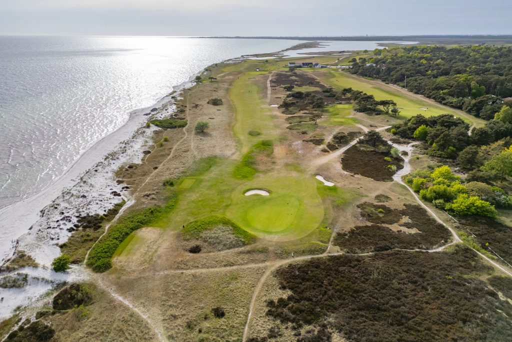 Coastal golf course and beach near Höllviken, South Sweden located close to the villa